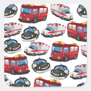 Police, Ambulance and Fire Service transport Square Sticker