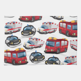 Police, Ambulance and Fire Service transport Tea Towel