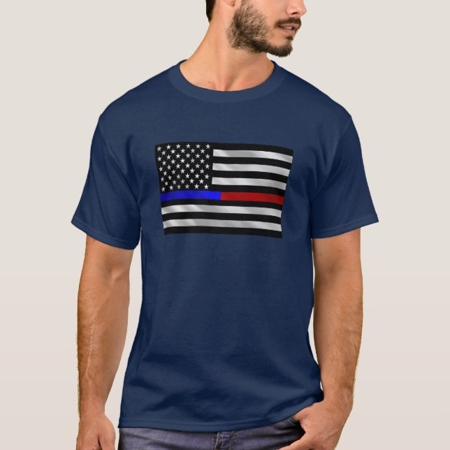 Police and Fire Department Support T-Shirt (Front)
