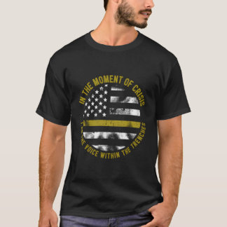 Police And Fire Dispatcher Thin Gold Line Hoodie T-Shirt