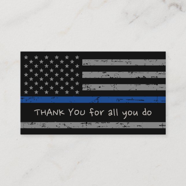 Police Appreciation Law Enforcement Thank You Business Card (Front)