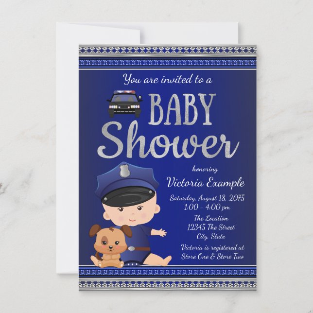 Police Baby Shower Invitation (Front)