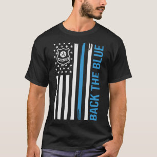 Police Back Blue American Flag Law Enforcement T-Shirt