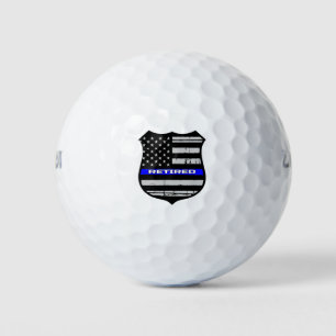Police Badge Blue Line Retired Golf Balls