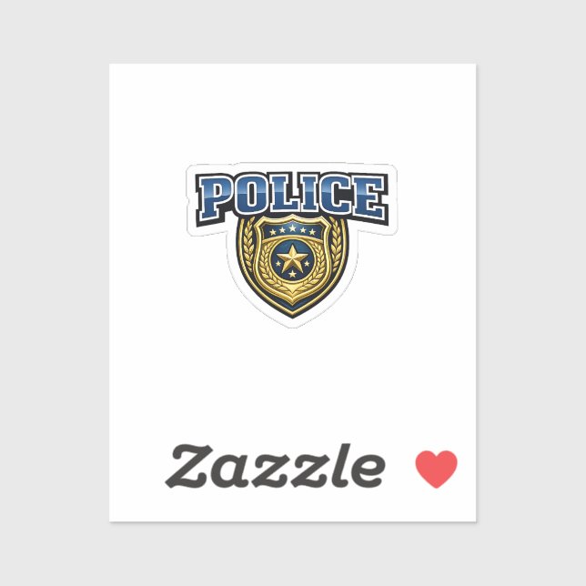 Police Badge Bold Text Design (Sheet)