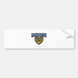 Police Badge Bold Text Design Bumper Sticker