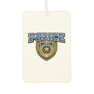 Police Badge Bold Text Design Car Air Freshener