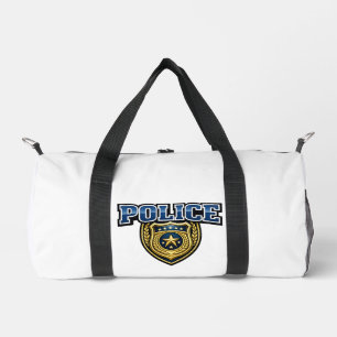 Police Badge Bold Text Design Duffle Bag