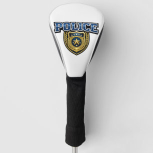 Police Badge Bold Text Design Golf Head Cover