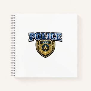 Police Badge Bold Text Design Notebook