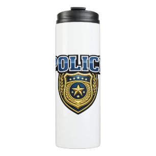 Police Badge Bold Text Design Thermal Tumbler