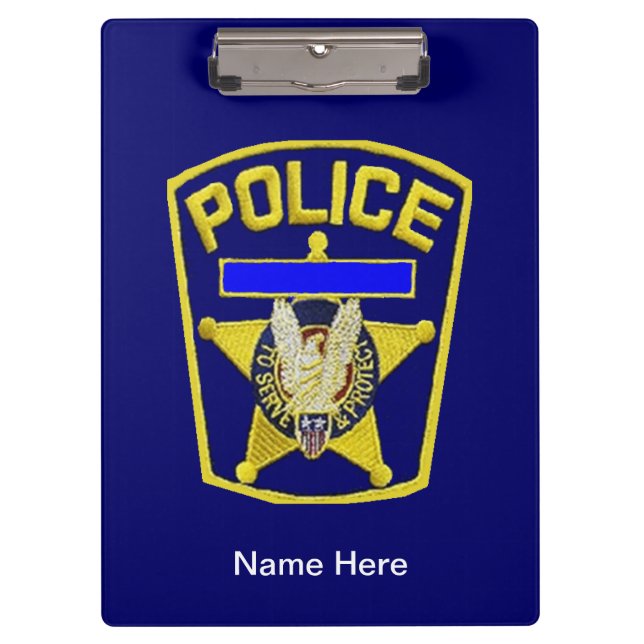Police Badge Custom Acrylic Clipboard (Front)