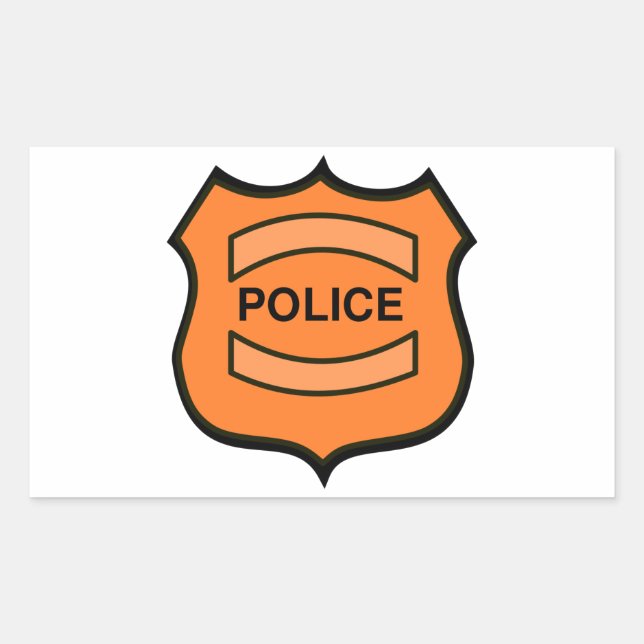 Police Badge Rectangular Sticker (Front)