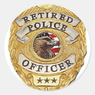 Police_Badge_Retired Classic Round Sticker