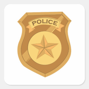 Police Badge Square Sticker