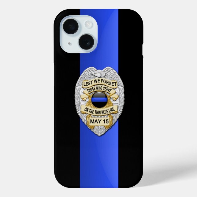 Police Badge - Thin Blue Line Case-Mate iPhone Case (Back)