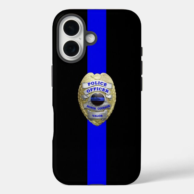 Police Badge Thin Blue Line Case-Mate iPhone Case (Back)