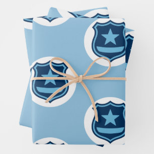 Police Badge Wrapping Paper Sheet