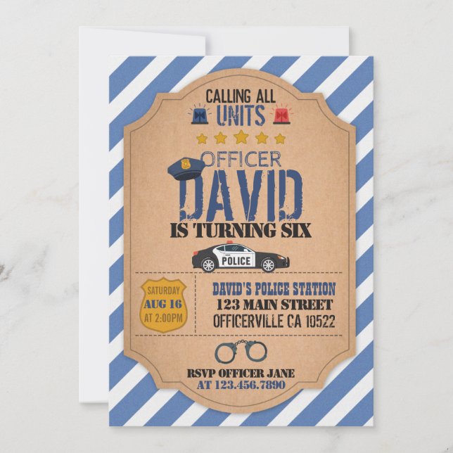 Police Birthday Invitation (Front)