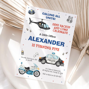 Police Birthday Invitation Police Officer Party