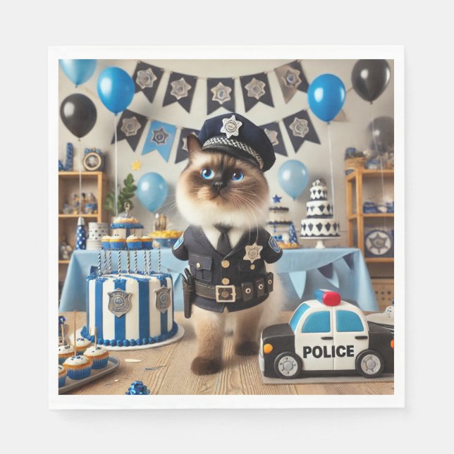 Police Birthday  Napkin (Front)