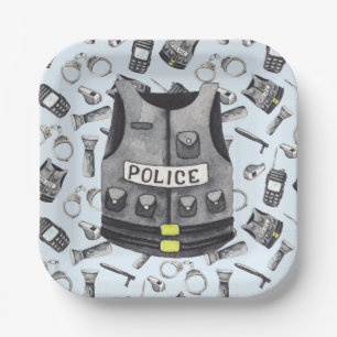 Police Birthday  Paper Plate