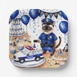 Police Birthday  Paper Plate