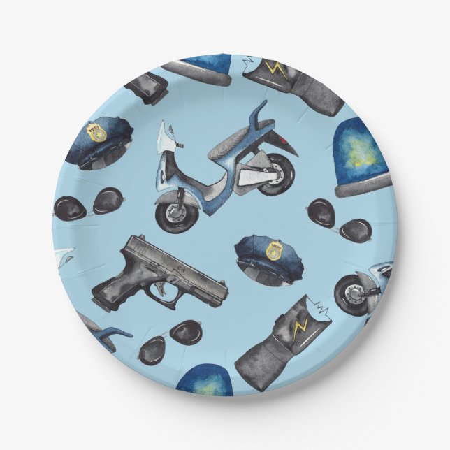 Police Birthday  Paper Plate (Front)