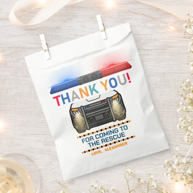 Police Birthday Party Favour Bags (Clipped)