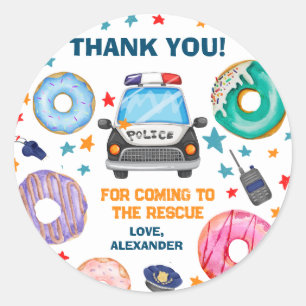 Police Birthday Party Favour Classic Round Sticker