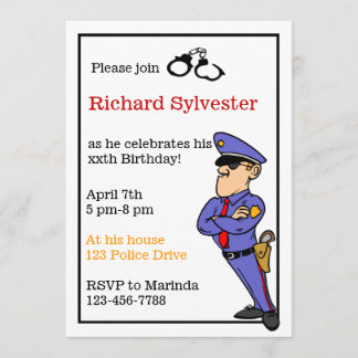 Police Birthday Party Invitation