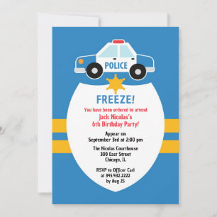Police Birthday Party Invitation