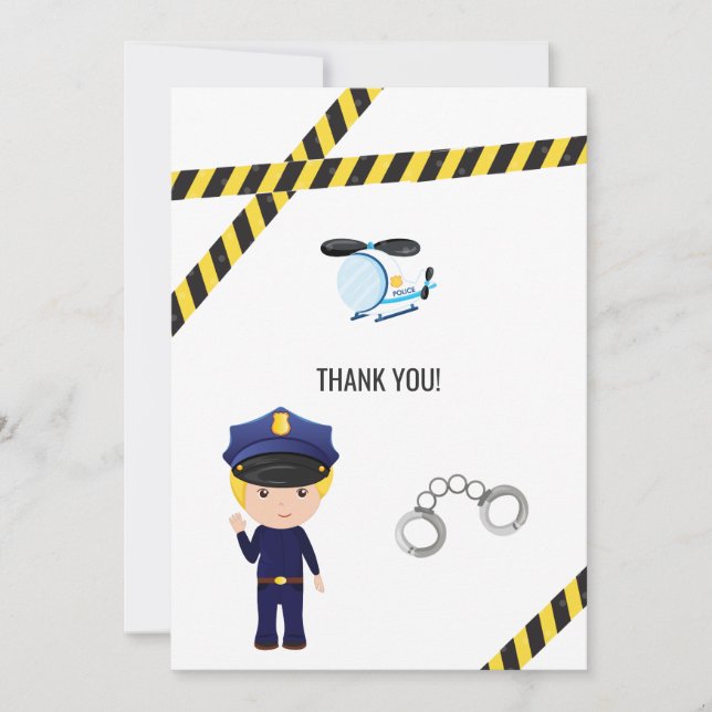 Police Birthday Thank You Card (Front)