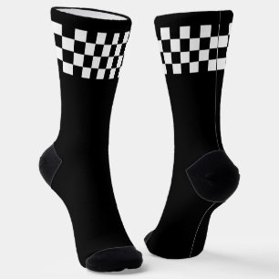 Police Black and White Chequerboard Work Socks