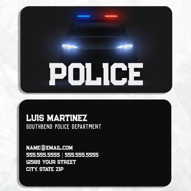 Police Black Business Card (Police Black Business Cards)