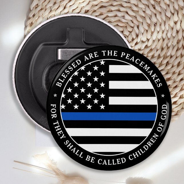Police Blessed Are The Peacemakers Blue Line  Bottle Opener (Creator Uploaded)