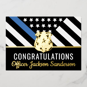 Police Blue Line Congratulations Retirement Card