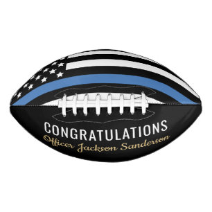 Police Blue Line Flag Congratulations Retirement American Football