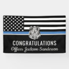 Police Blue Line Flag Congratulations Retirement
