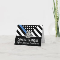 Police Blue Line Flag Retirement Congratulations