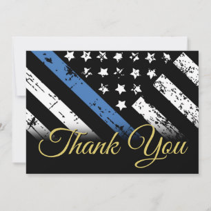 Police Blue Line Law Enforcement First Responder Thank You Card