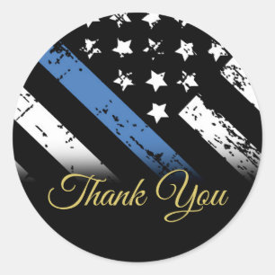 Police Blue Line Law Enforcement Thank You Classic Round Sticker