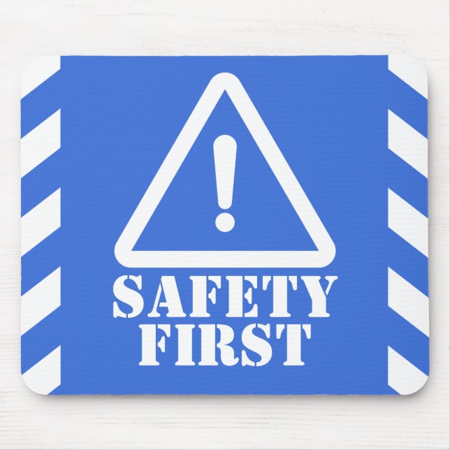 Police Blue Safety First Mouse Mat (Front)