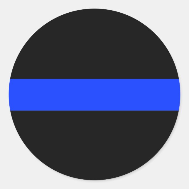 Police Blue Thin Line Classic Round Sticker (Front)