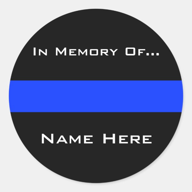 Police Blue Thin Line Classic Round Sticker (Front)