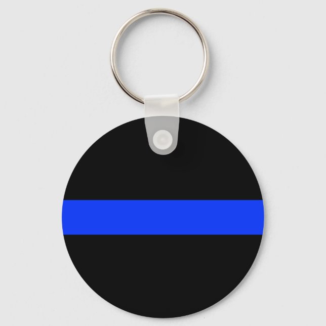 Police Blue Thin Line Key Ring (Front)