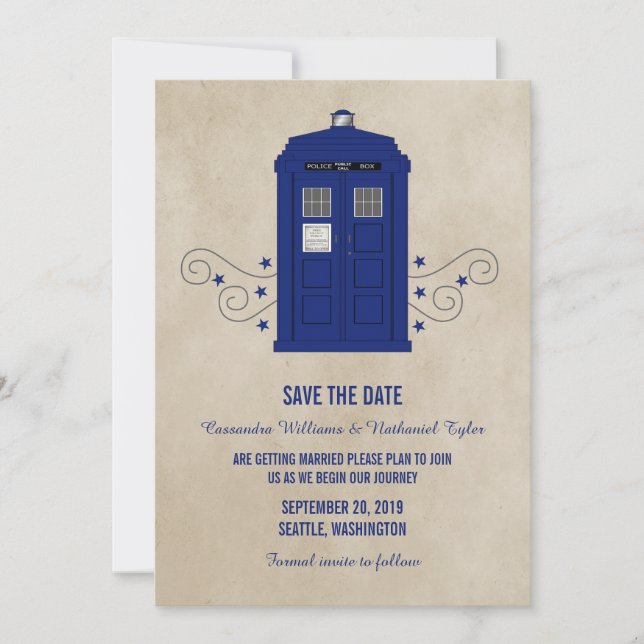 Police Box Save the Date Invite v6 (Front)