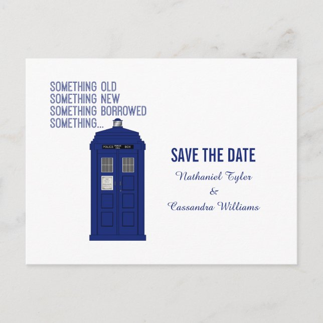 Police Box Save the Date Postcard v1 (Front)