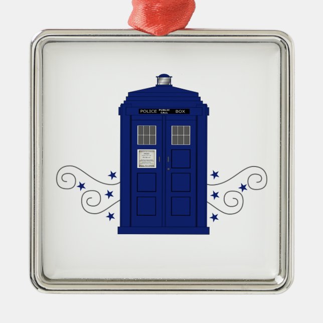 Police Box Swirls Ornament (Front)