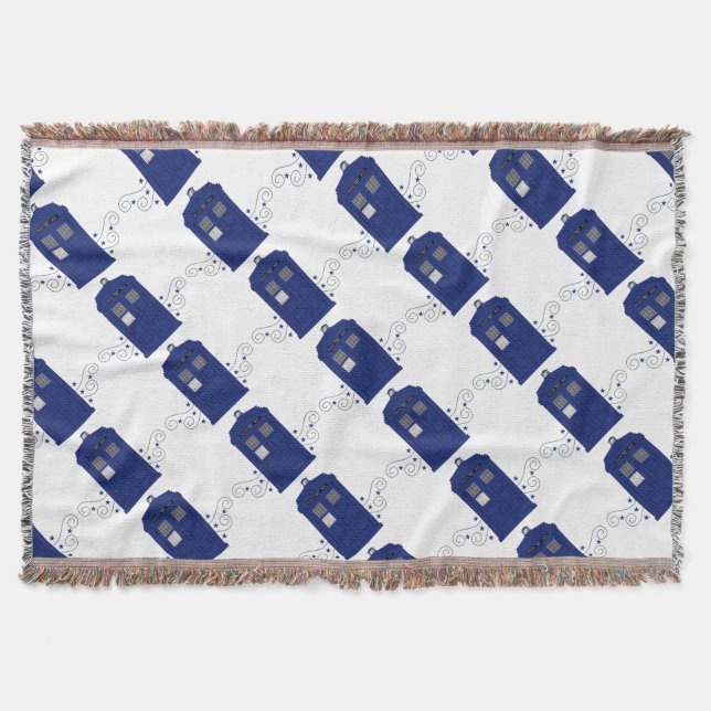 Police Box Swirls Throw Blanket (Front)